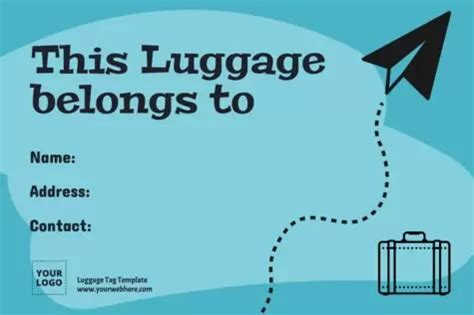 Free Editable Luggage Tag Templates