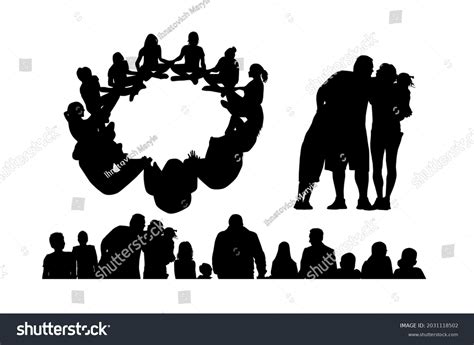 104,437 People in a circle silhouette Images, Stock Photos & Vectors ...