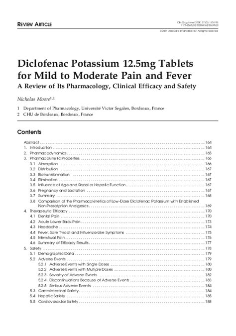 (PDF) Diclofenac Potassium 12.5mg Tablets for Mild to Moderate Pain and ...