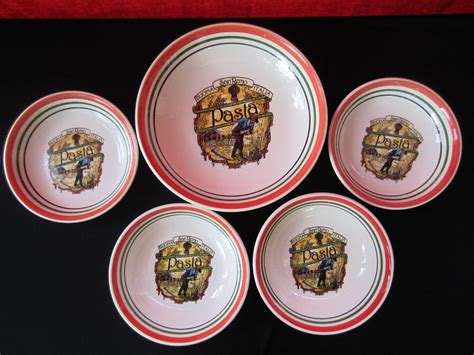 Vintage Italian Pasta Bowl Set Italy San Remo Set 4 Dinner