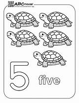Number Five Coloring Pages  ABCmouse sketch template