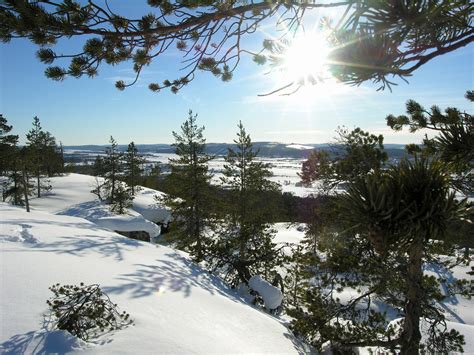 Early spring views from Pello in the Tornio River Valley in Lapland ...