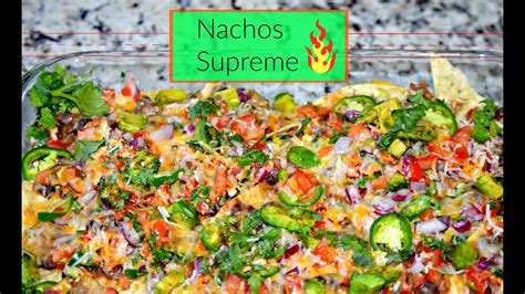 Nachos Supreme Recipe | Super Bowl Recipe | Fully Loaded Nachos With Beans and Salsa - YouTube