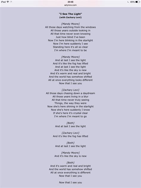 Tangled - I See The Light | Disney lyrics, Disney song lyrics, Great song lyrics