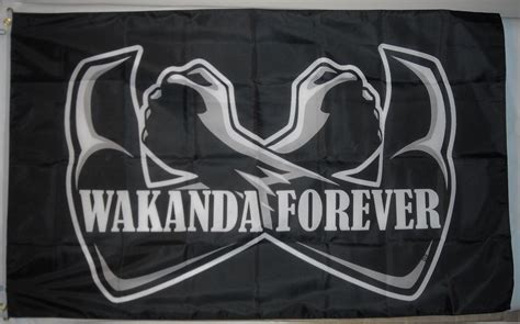 Wakanda Forever Black Panther 3'x5' Horizontal Flag | Etsy