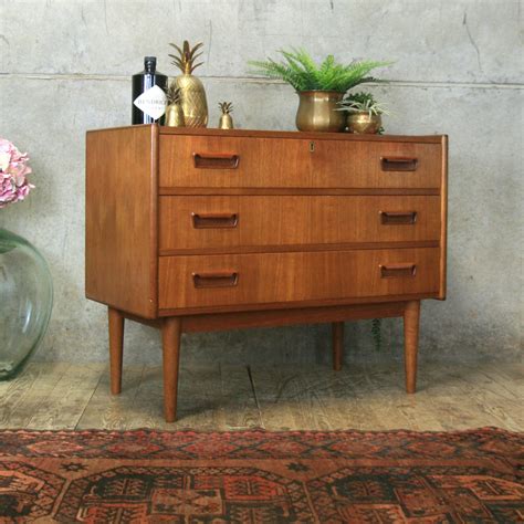 Danish Mid Century Tibergaard Teak Chest of Drawers – Mustard Vintage