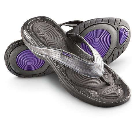 Women's Reebok® EasyTone Flip Sandals, Black - 210459, Sandals & Flip Flops at Sportsman's Guide