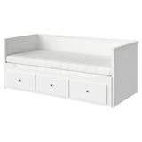 HEMNES Daybed with 3 drawers/2 mattresses, white/Åsvang medium firm, Twin - IKEA