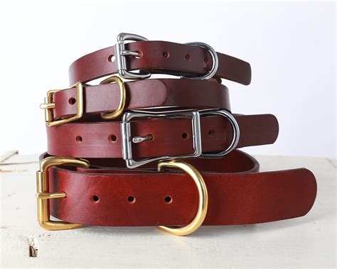 Brown Leather Dog Collar – Belt Buckle Style