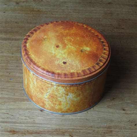 ROUND PORK PIE STORAGE TIN RETRO KITCHEN CANISTER MEAT MELTON MOWBRAY ...