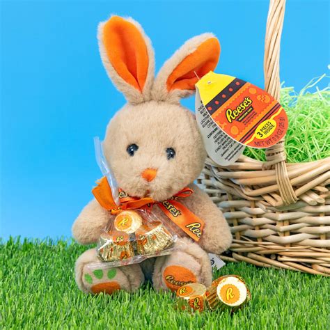 HERSHEY'S Reese's Easter Carrot Foot Bunny Plush with Chocolate - 0.9oz ...