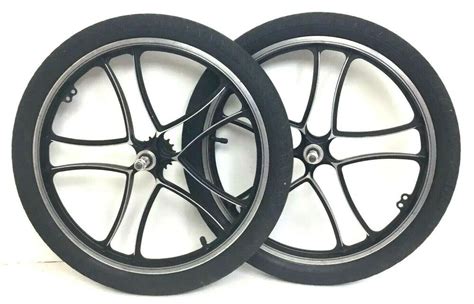 20" INCH BICYCLE BLACK MAG WHEELS OLD SCHOOL W/ TIRES BIKE BMX RIMS GT ...