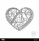Abstract Heart Coloring Pages sketch template