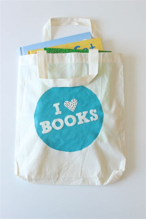 DIY Stencilled Library Book Bag - Mama.Papa.Bubba.