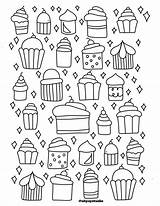 Cupcakes Coloring Page Download Printable PDF  Templateroller sketch template