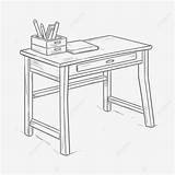 Coloring Pages Of A Desk With Pencils And Book Vector Basic Simple  sketch template