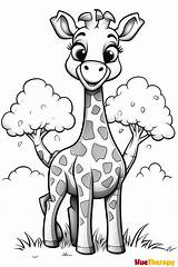 Giraffe Color Pages Printable sketch template