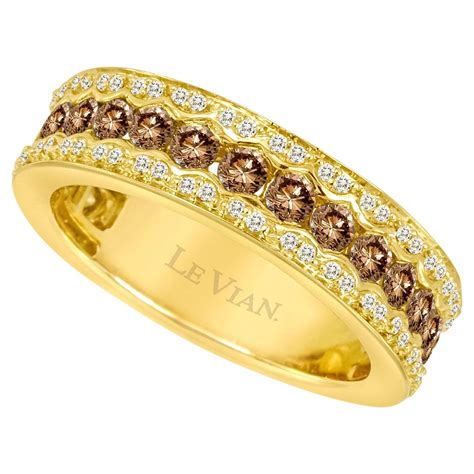 Le Vian Ring Featuring 1/5 Cts Natural Emeralds Band Set in 14K Yellow Gold For Sale at 1stDibs