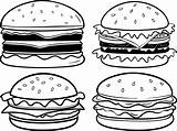 Double Cheeseburger Coloring Page Black And White Illustration 53382814  sketch template