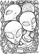 Trippy alien coloring Pages In 2024  Coloring Inspirational sketch template
