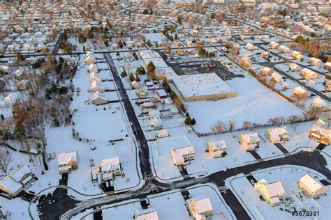 Aerial view of the snowfall after severe winter in a - stock photo 5675331 | Crushpixel