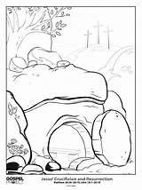 Tomb Jesus Coloring Easter Pages Printable Empty Colouring Kids Bible  sketch template