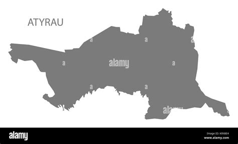 Atyrau Kazakhstan Map grey Stock Photo - Alamy