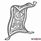 Aladdin Magic Carpet Coloring Page Sketch sketch template