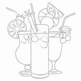 cocktail coloring Pages Line Art 11136572 Vector  sketch template