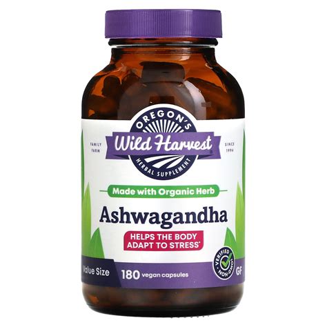 Oregons Wild Harvest, Ashwagandha, 180 Vegan Capsules