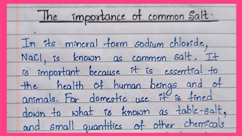 Importance of common salt||Uses of common salt||Essay on common salt ...