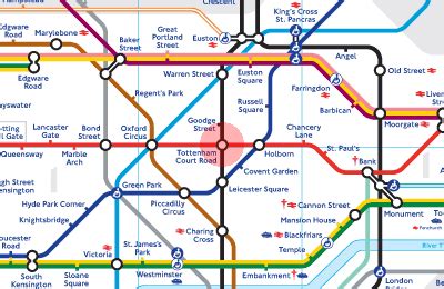 Tottenham Court Road station map - London Underground Tube