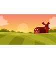 Farmers with fields badges Royalty Free Vector Image