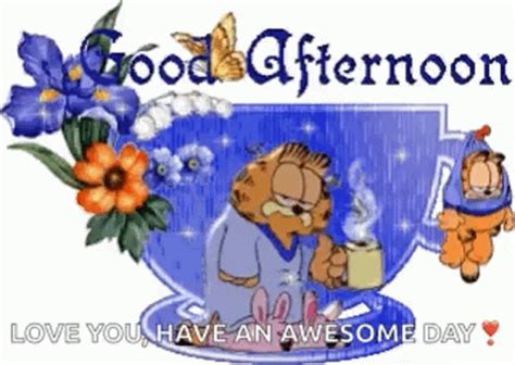 Garfield Good Afternoon GIF - Garfield Good Afternoon Coffee - Discover & Share GIFs