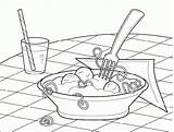 spaghetti pasta and Meatballs coloring Pictures  Coloring Pages sketch template
