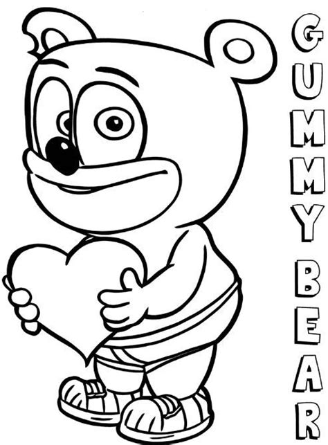 gummy bear coloring page | Enfeites, Figurinhas de boa noite, Colorir