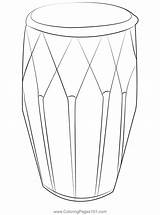 Traditional Hand Drum Coloring Page For Kids  Free Printable sketch template