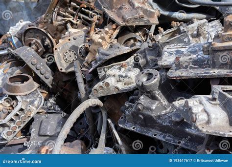 Engine Junkyard. Car Scrap. Automotive Parts. Stock Image - Image of ...