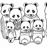 Panda Family Coloring Page · Creative Fabrica sketch template