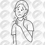 Throat Hurts Outline For Classroom / Therapy Use  Great sketch template