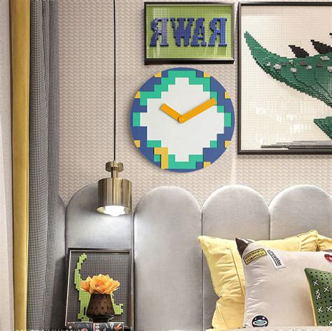 15" Pixel Wall Clock Colorful Design for Living Room Decor - Warmly Life