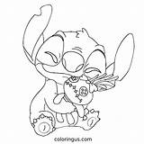Cute Stitch Coloring Pages In PDF  Coloringus Lilo And sketch template