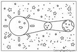 Coloring Pages Solar System Kids Printable Space Planet Planets Sheets  sketch template