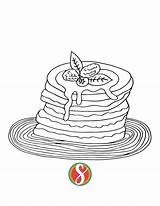 Free Pancakes Coloring Pages — Stevie Doodles sketch template