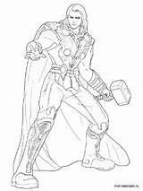 Thor coloring Pages sketch template