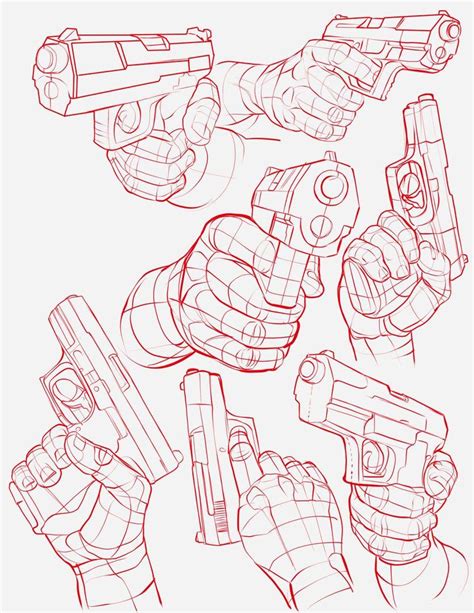 hand holding gun drawing reference - curiousgeorgepaintinggame