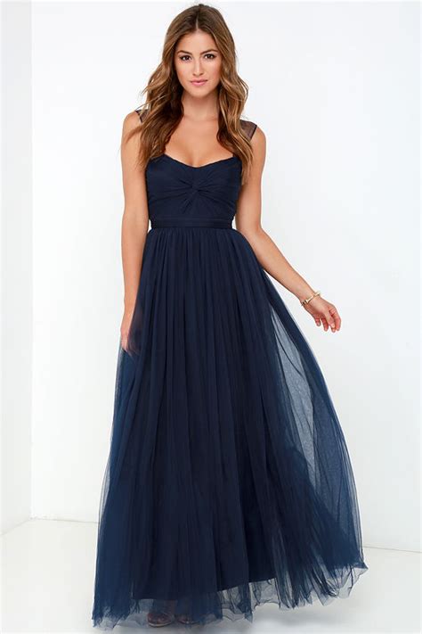 Navy Blue Gown - Tulle Dress - Maxi Dress - $98.00 - Lulus