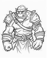 Orc Coloring Pages  Fantasy Creatures sketch template