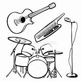 Set Musical Instruments Coloring Stock Illustrations – 69  sketch template