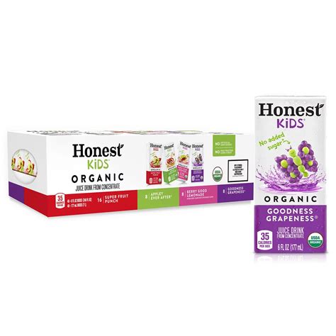 Honest Kids Organic Fruit Juice Drink Boxes Variety Pack (6 oz., 40 pk ...